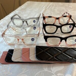 Women’s Fashion Reading Glasses Multi-color 6 pack +1.25 plus blue filtering NEW